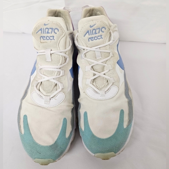 Nike Air Max 270 React Sneakers - White, Blue, Purple - Picture 4 of 12